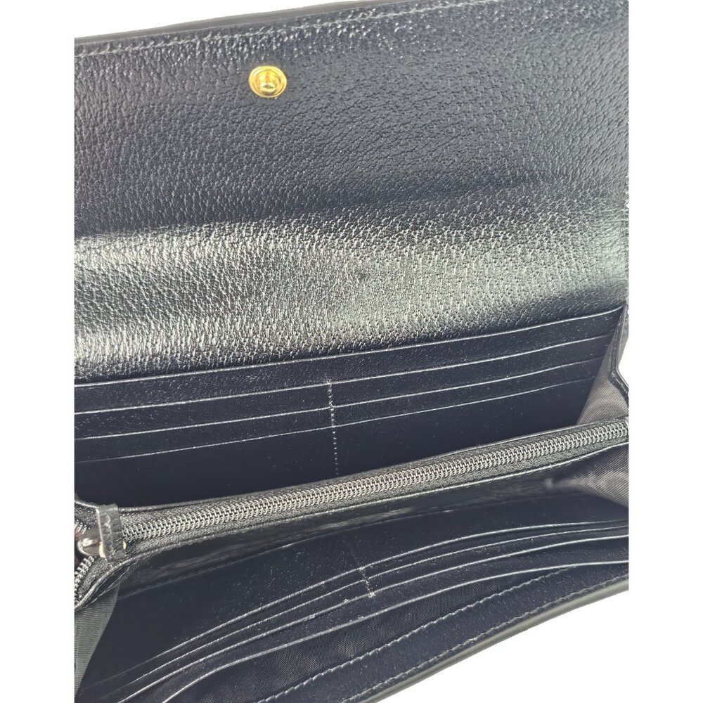 GUCCI Calfskin Web Ophidia Continental Wallet Black Striped Flap Leather GG Bag - Picture 12 of 16